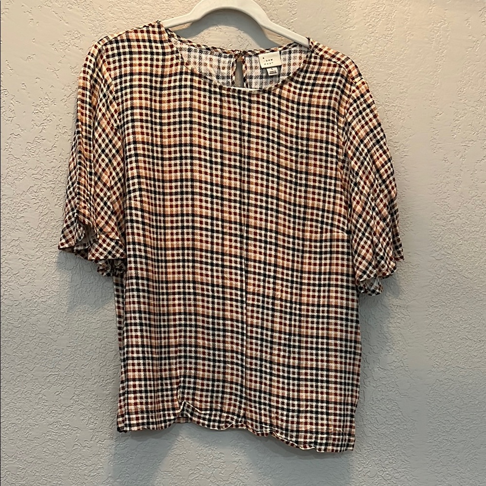 A New Day - Women's Plaid Top (L)